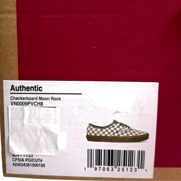 VANS Authentic Sneakers Skate Men's Low Top Moon Rock Check Canvas VN0009PVCH8 - Picture 8 of 8